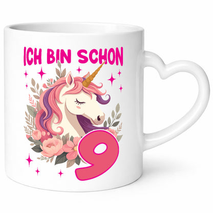 9. Geburtstag | 9 Jahre Einhorn Mädchen Geschenkidee Humor Tasse