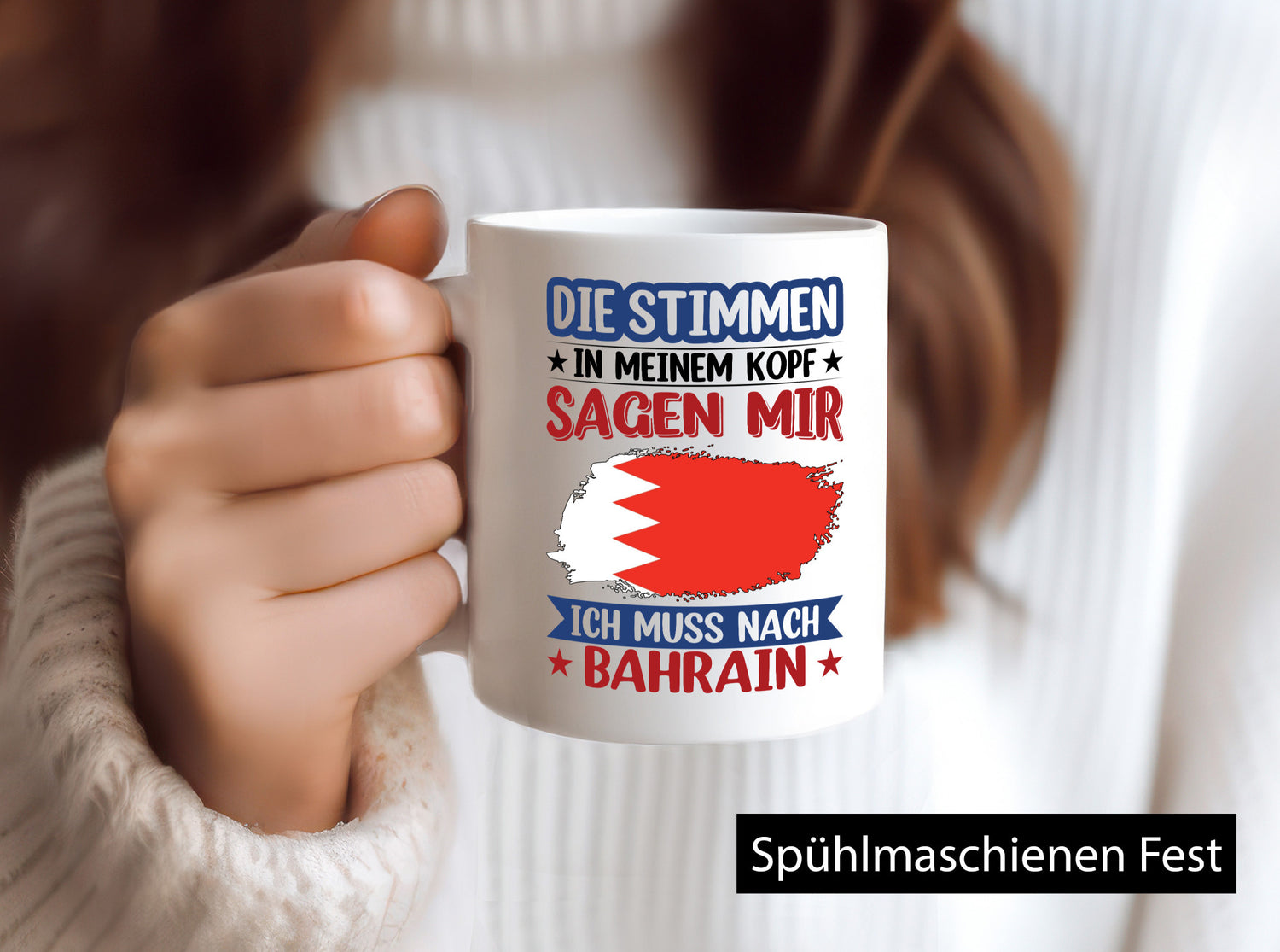 Bahrain | Urlaub Stimmen in meinem Kopf Traumland Humor Geschenkidee Tasse