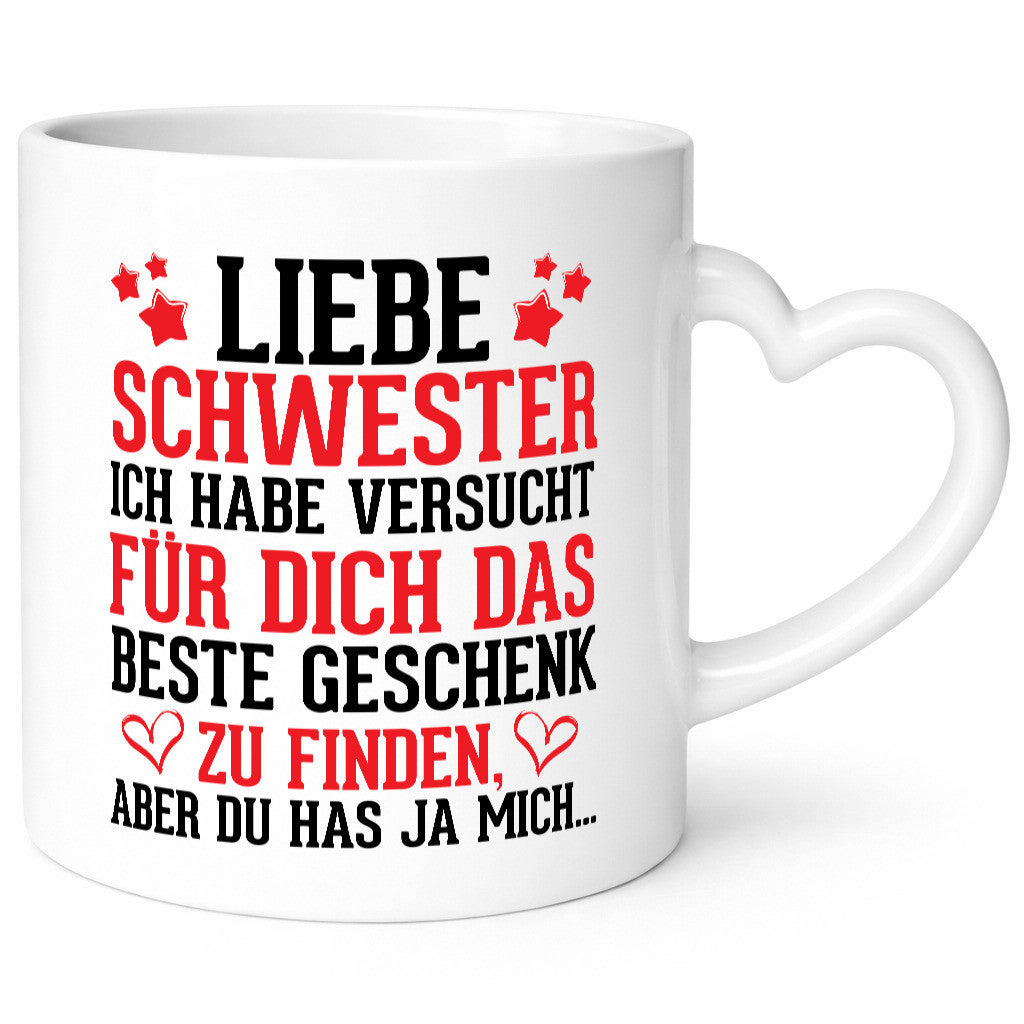 Beste Schwester lustiger Spruch Geschenk Humor Geschenkidee Tasse