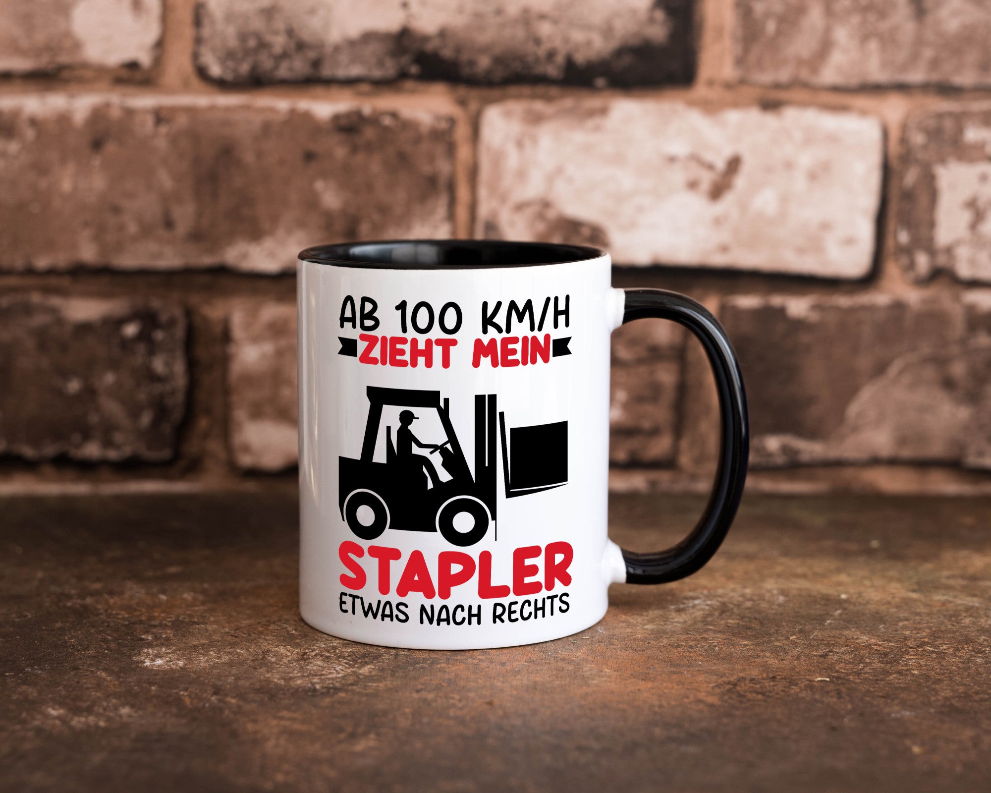 Stapler zieht nach Rechts | Staplerfahrer Arbeit Geschenkidee Kollegen Büro