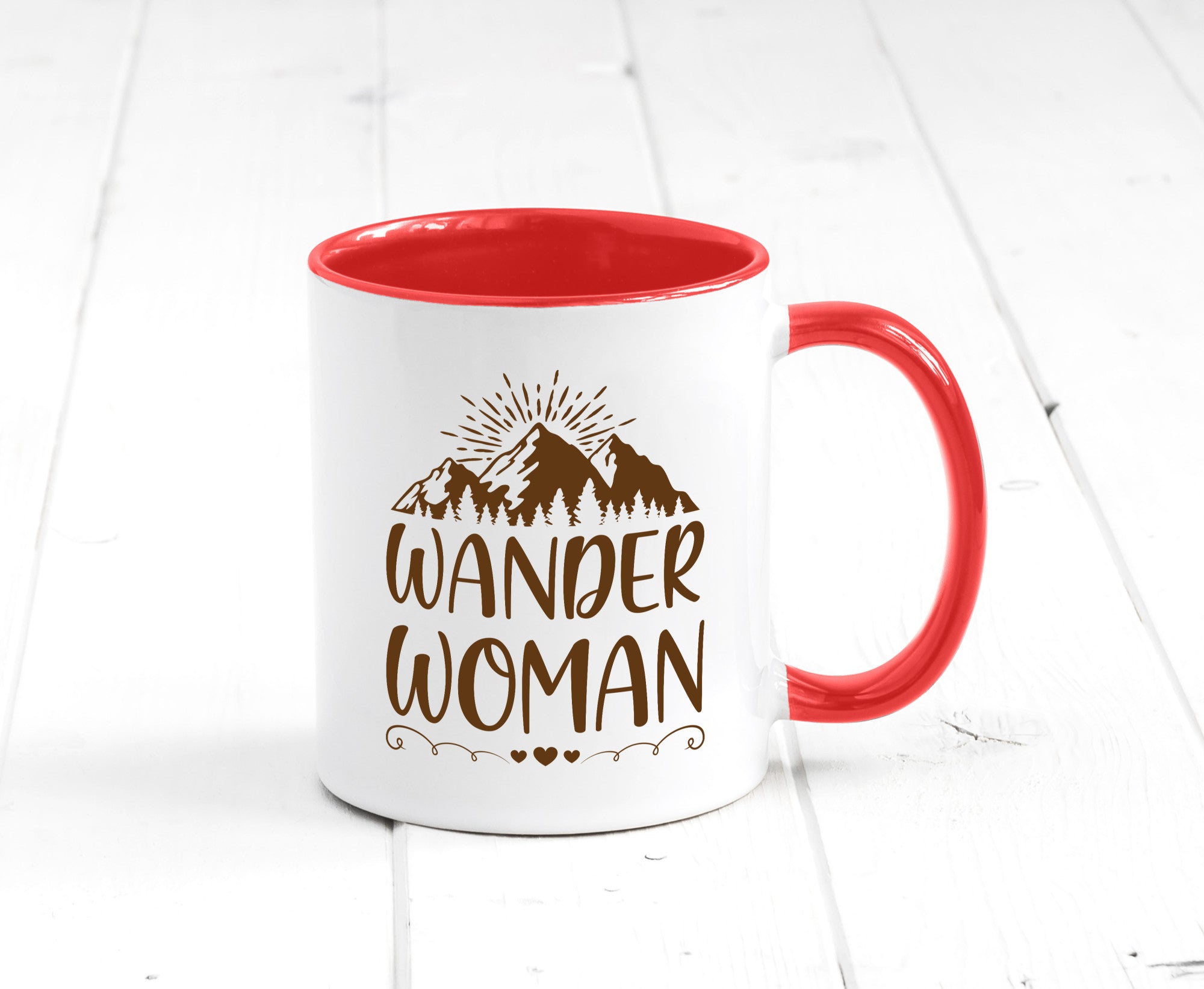 Wander Woman | Berge Herzen Geschenk Familie Geschenkidee lustiger Spruch Tasse