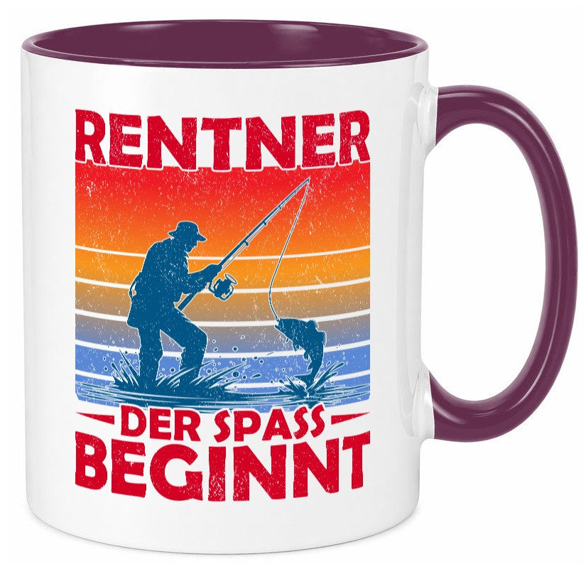 Rentner der spaß beginnt | Ruhestand Angler Angeln lustig Jubiläum Geschenk Tasse
