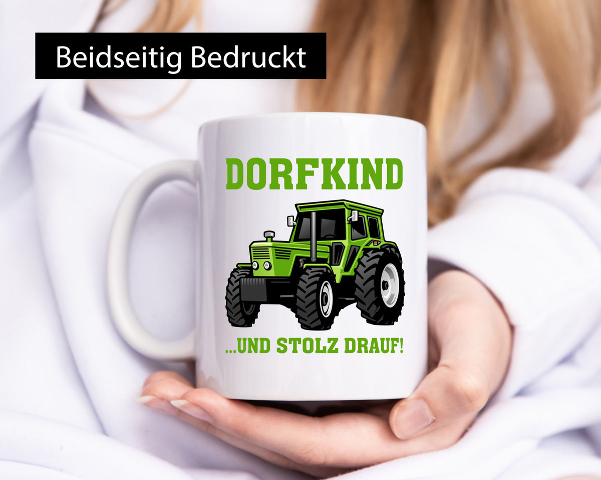 Dorfkind und stolz drauf | Traktor Tasse Bauernschaft lustig Humor Geschenkidee