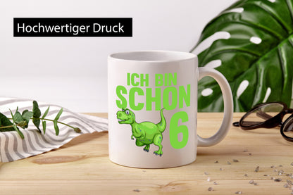 6. Geburtstag | 6 Jahre Dino Dinosaurier lustiger Spruch Geschenk Geschenkidee