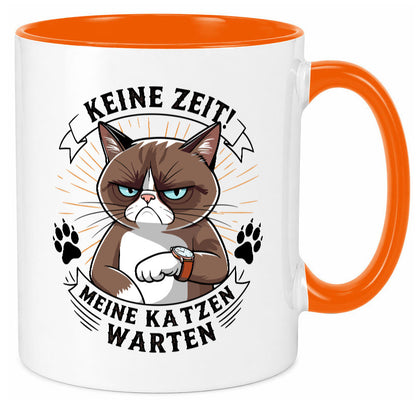 Keine Zeit meine Katzen Warten | Schwarze Katze Geschenkidee Tierliebhaber
