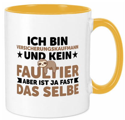 Ich bin kein Faultier: Versicherungskaufmann | Kaufmann v2 Geschenk Tasse