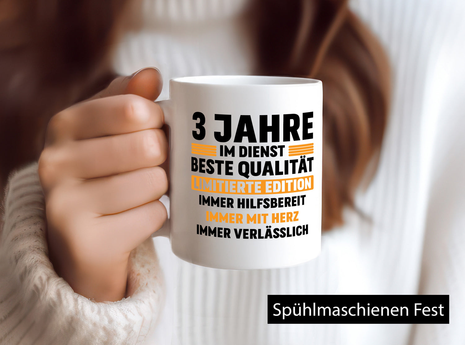 3 Jahre im Dienst | Jubiläum Arbeit v2 lustig Kollegen Büro Geschenk Tasse