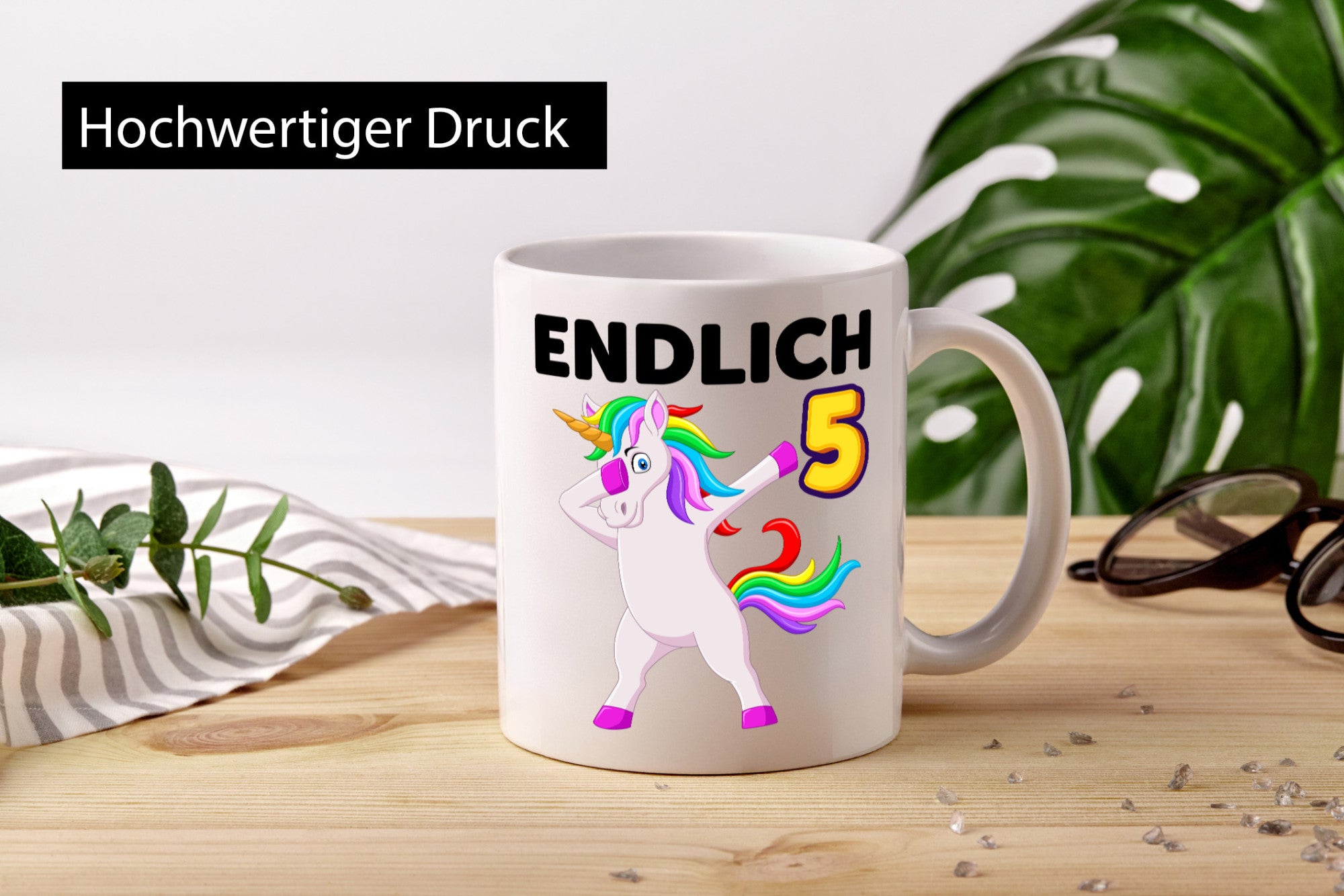 5. Geburtstag | endlich 5 Jahre Einhorn Mädchen lustiger Spruch Geschenk
