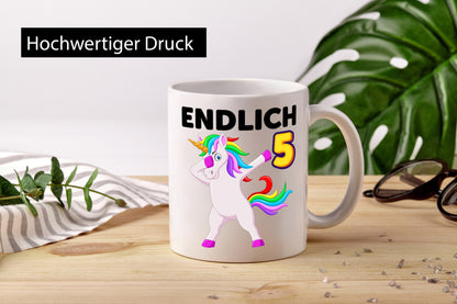 5. Geburtstag | endlich 5 Jahre Einhorn Mädchen lustiger Spruch Geschenk