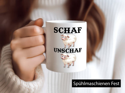 Schaf Unschaf Geschenk Humor Geschenkidee lustiger Spruch Tasse