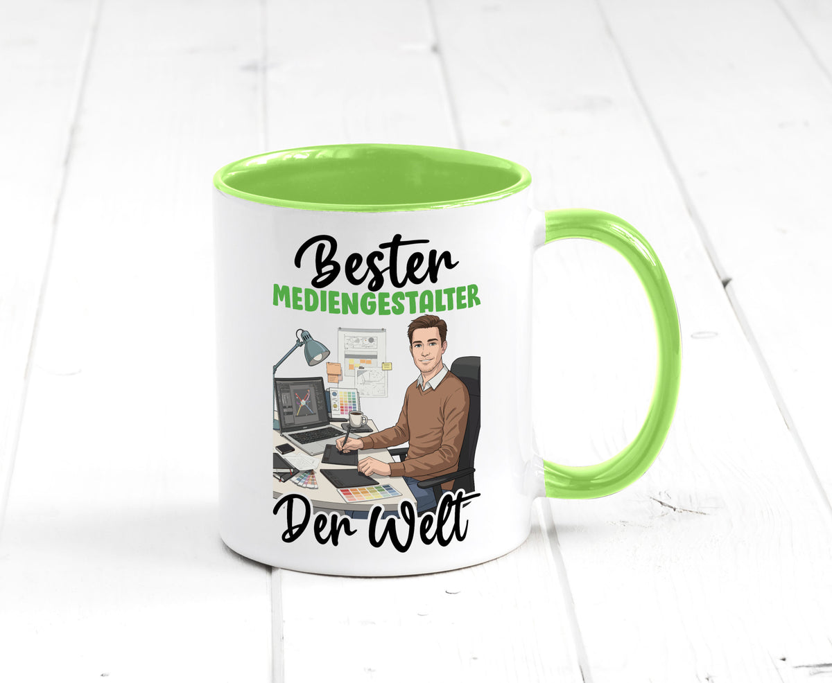 Bester Mediengestalter | Medien v2 Geschenk Humor Geschenkidee lustiger Spruch Tasse