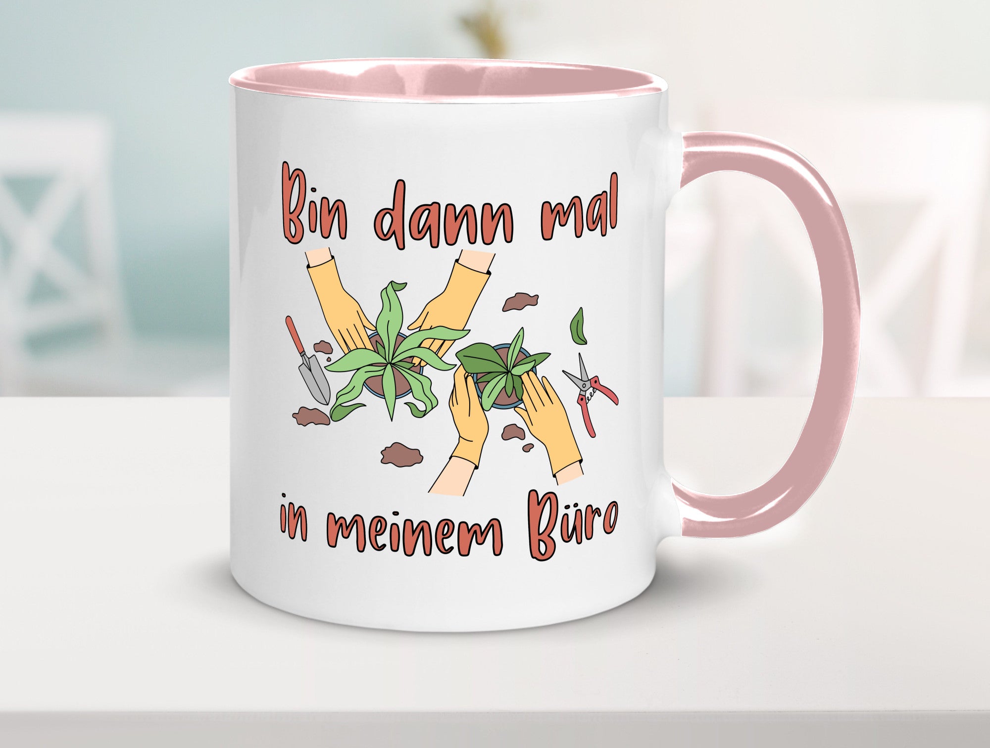 Bin im Büro | Gartenarbeit Pflanzen Humor Witz Geschenkidee Arbeit Kollegen