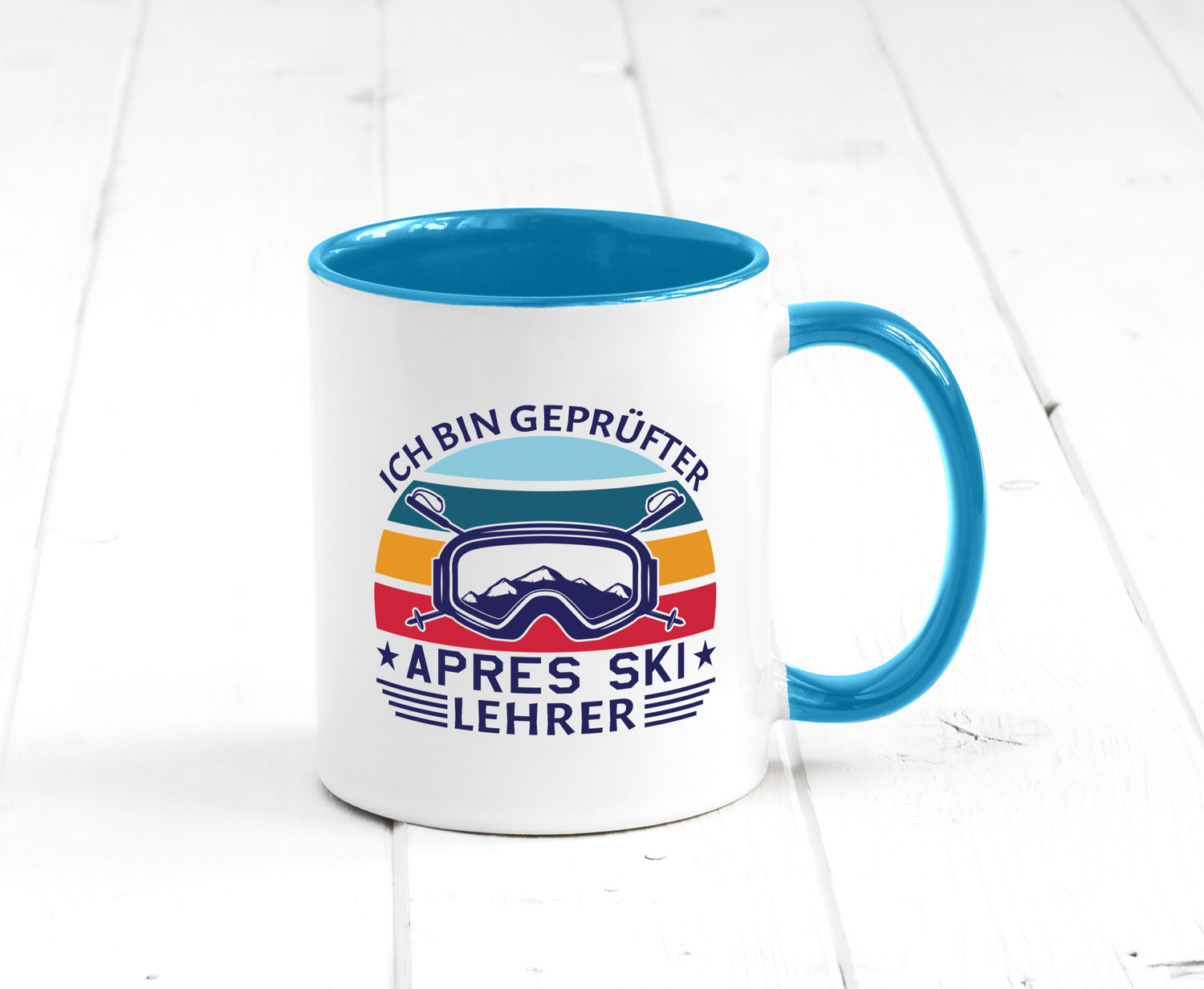 Geprüfter Apres Ski Lehrer | Ski-Brille Berge Ski-Stöck lustig Humor