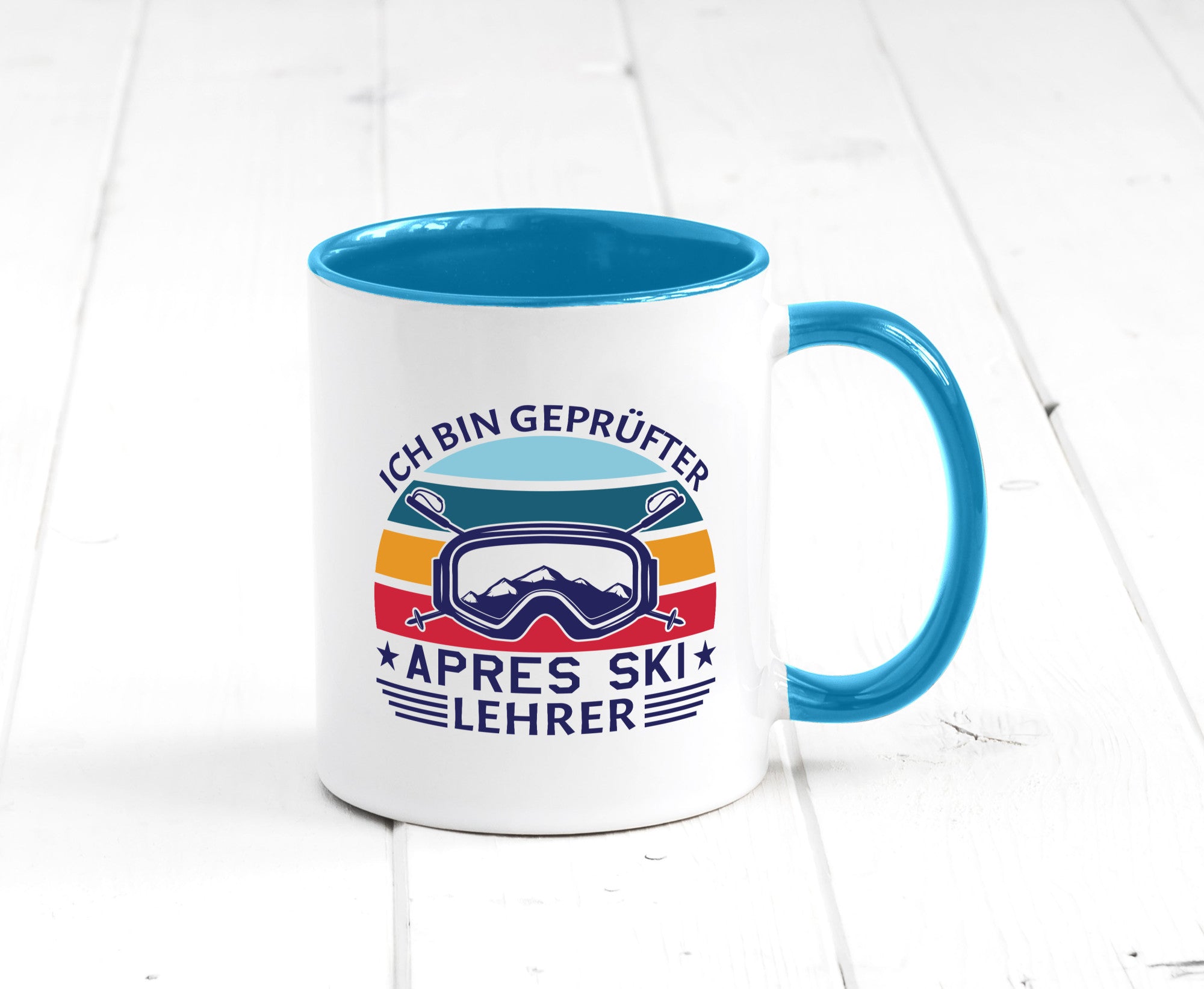Geprüfter Apres Ski Lehrer | Ski-Brille Berge Ski-Stöck lustig Humor