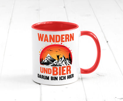Wandern und Bier darum bin ich hier | lustiger Spruch Geschenk Humor