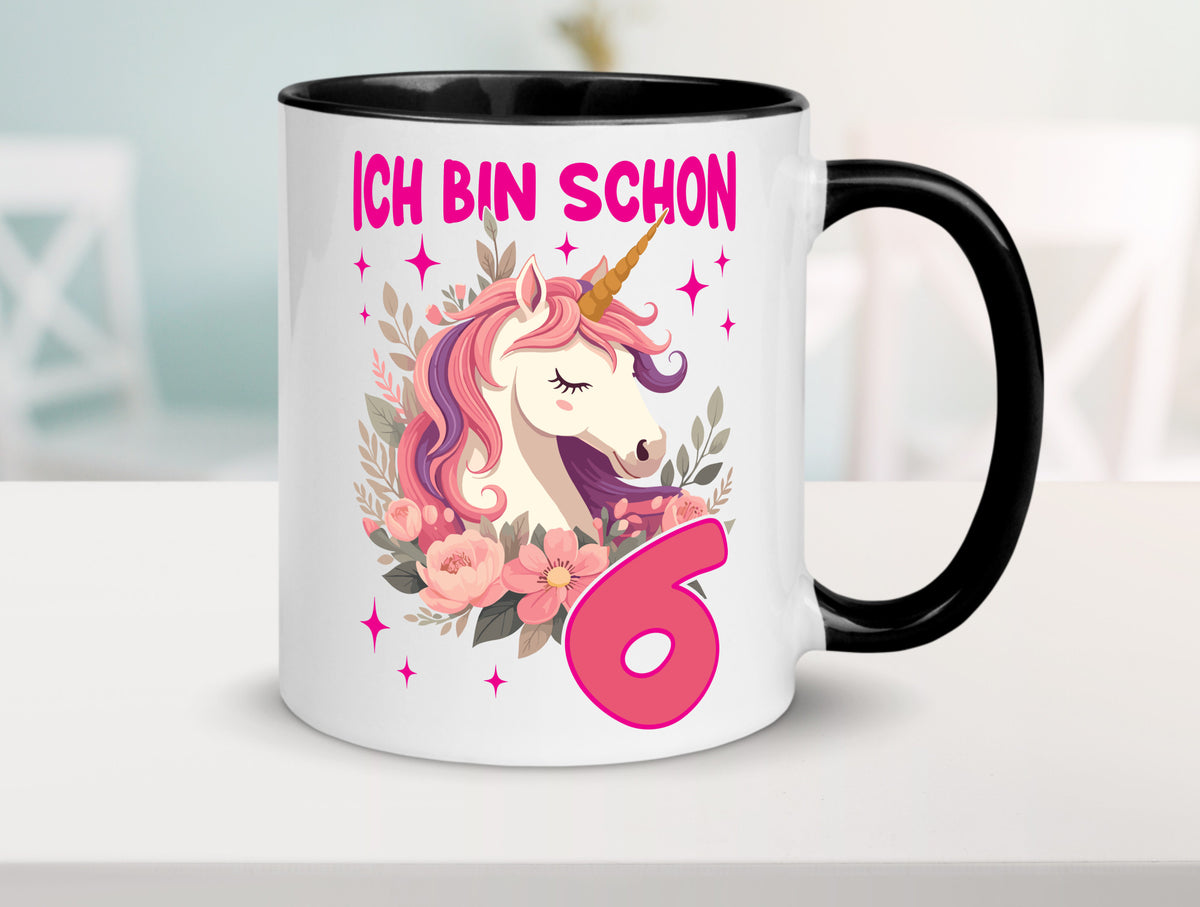 6. Geburtstag | 6 Jahre Einhorn Mädchen Geschenk Geschenkidee lustiger Spruch Tasse