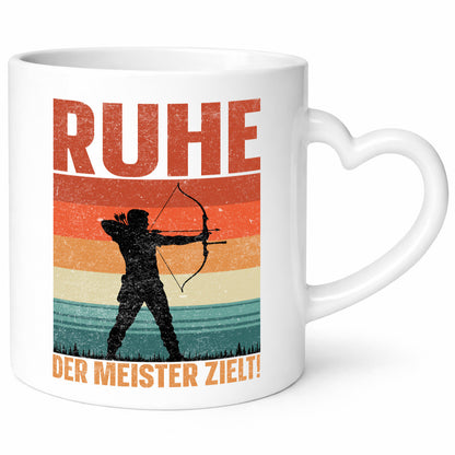Ruhe der meister Zielt | Bogensport Bogenschütze Humor Geschenkidee Tasse