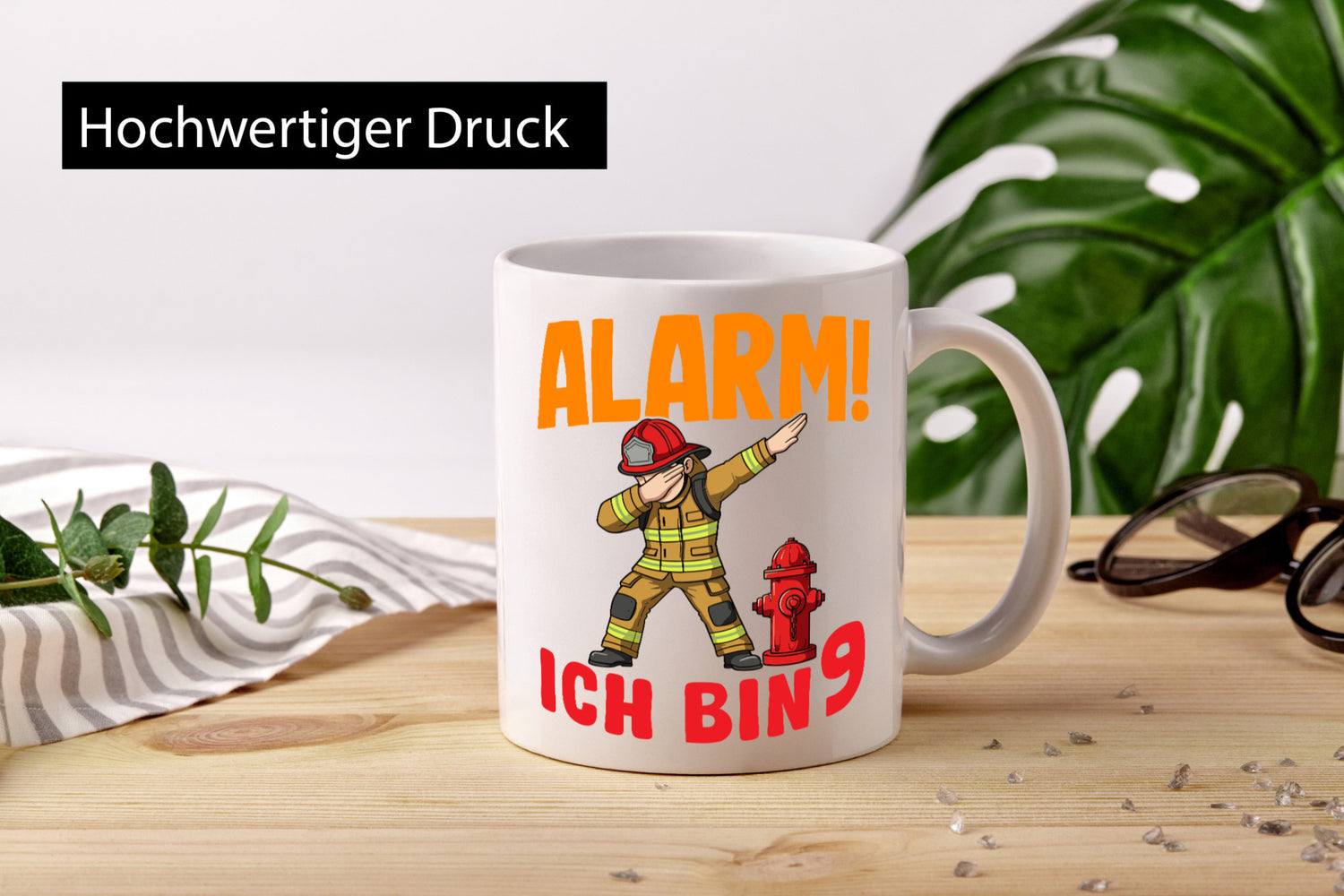 9. Geburtstag | 9 Jahre Feuerwehr Junge lustig Geschenkidee Geschenk Tasse