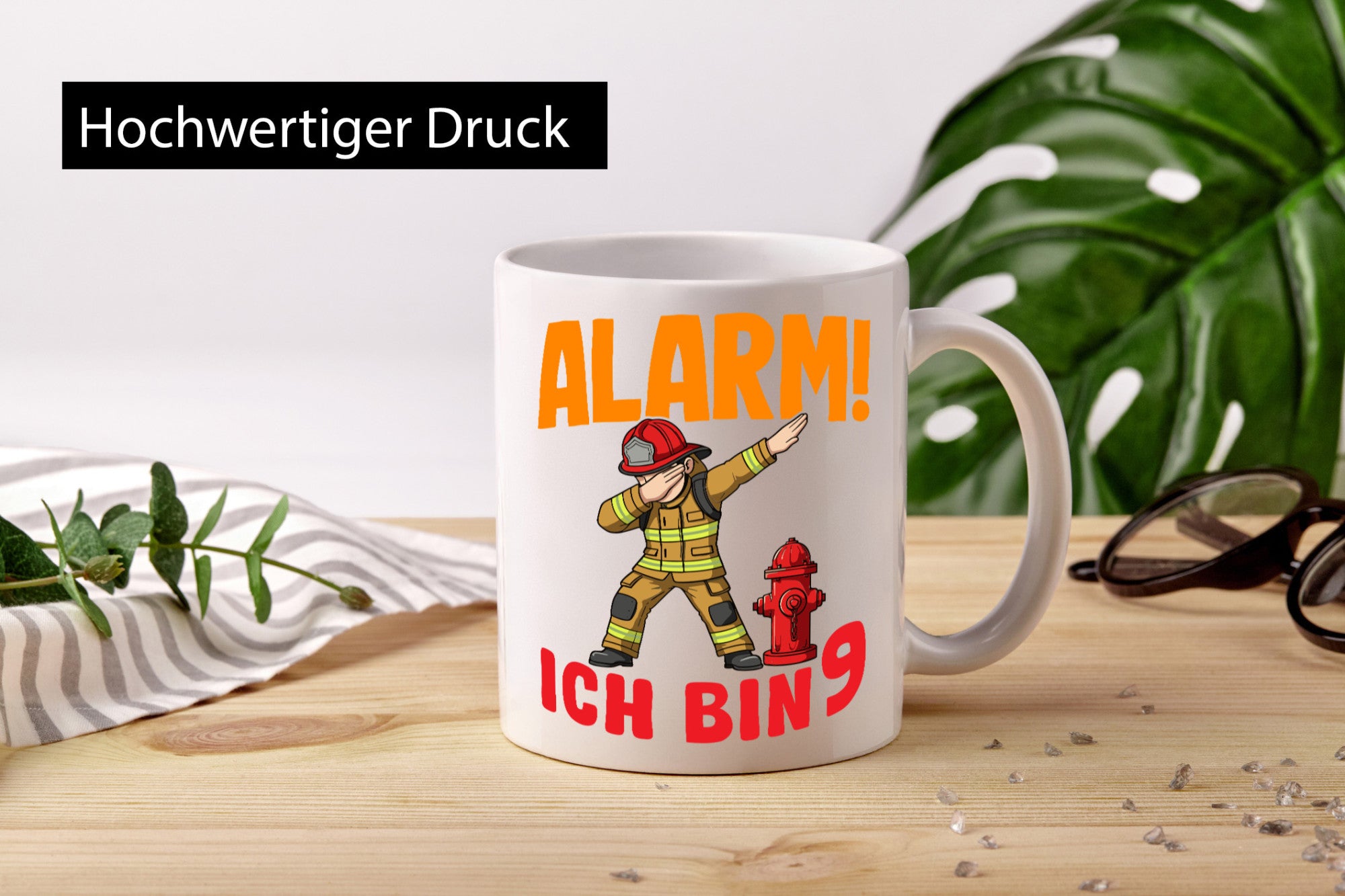 9. Geburtstag | 9 Jahre Feuerwehr Junge lustig Geschenkidee Geschenk Tasse