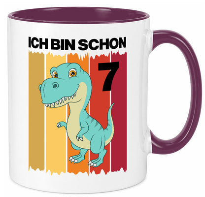 7. Geburtstag | 7 Jahre Dinosaurier lustiger Spruch Geschenk Geschenkidee Tasse