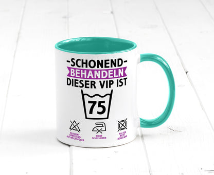 75 Geburtstag | schonend behandeln Jahre v2 lustiger Spruch Geschenk