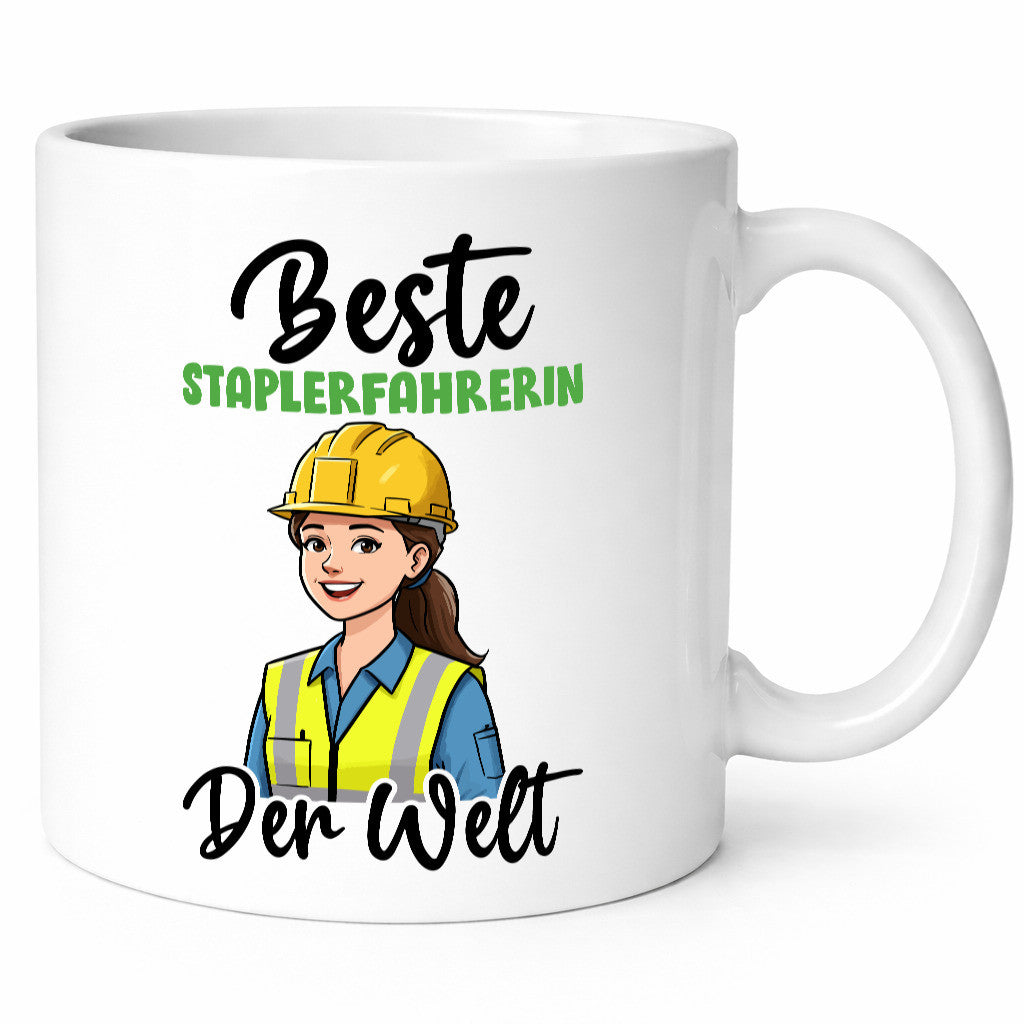 Beste Staplerfahrerin | Gabelstapler v2 lustiger Spruch Geschenk Humor Tasse