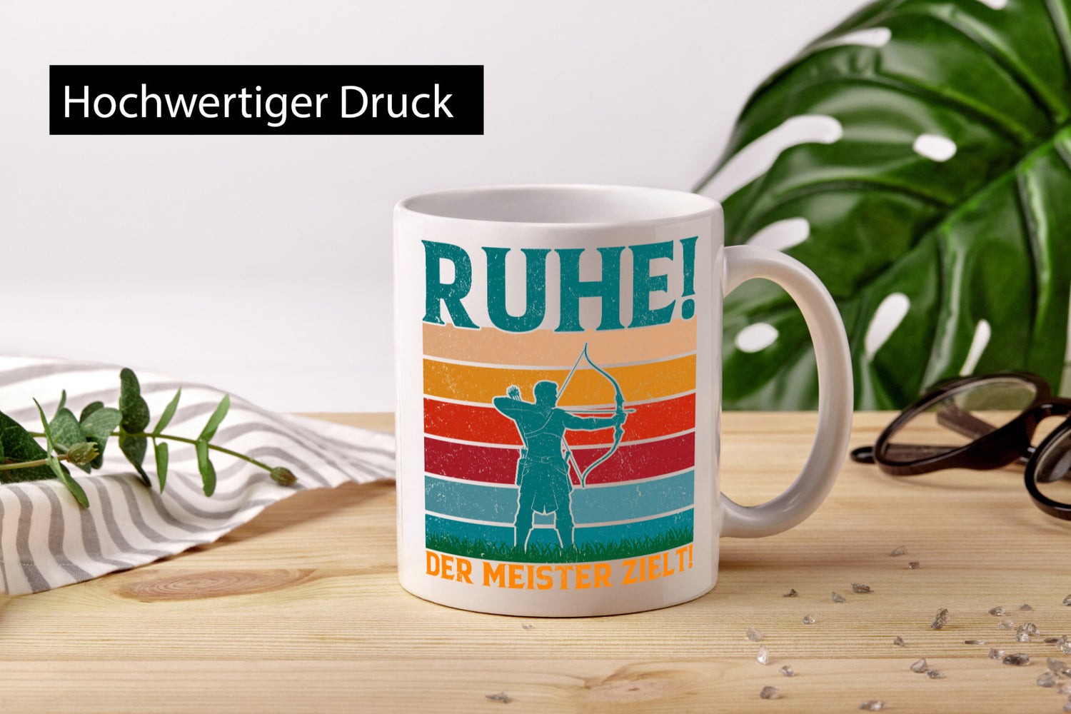 Ruhe der Meister Zielt | Bogenschießen Bogenschütze Geschenkidee Humor Tasse