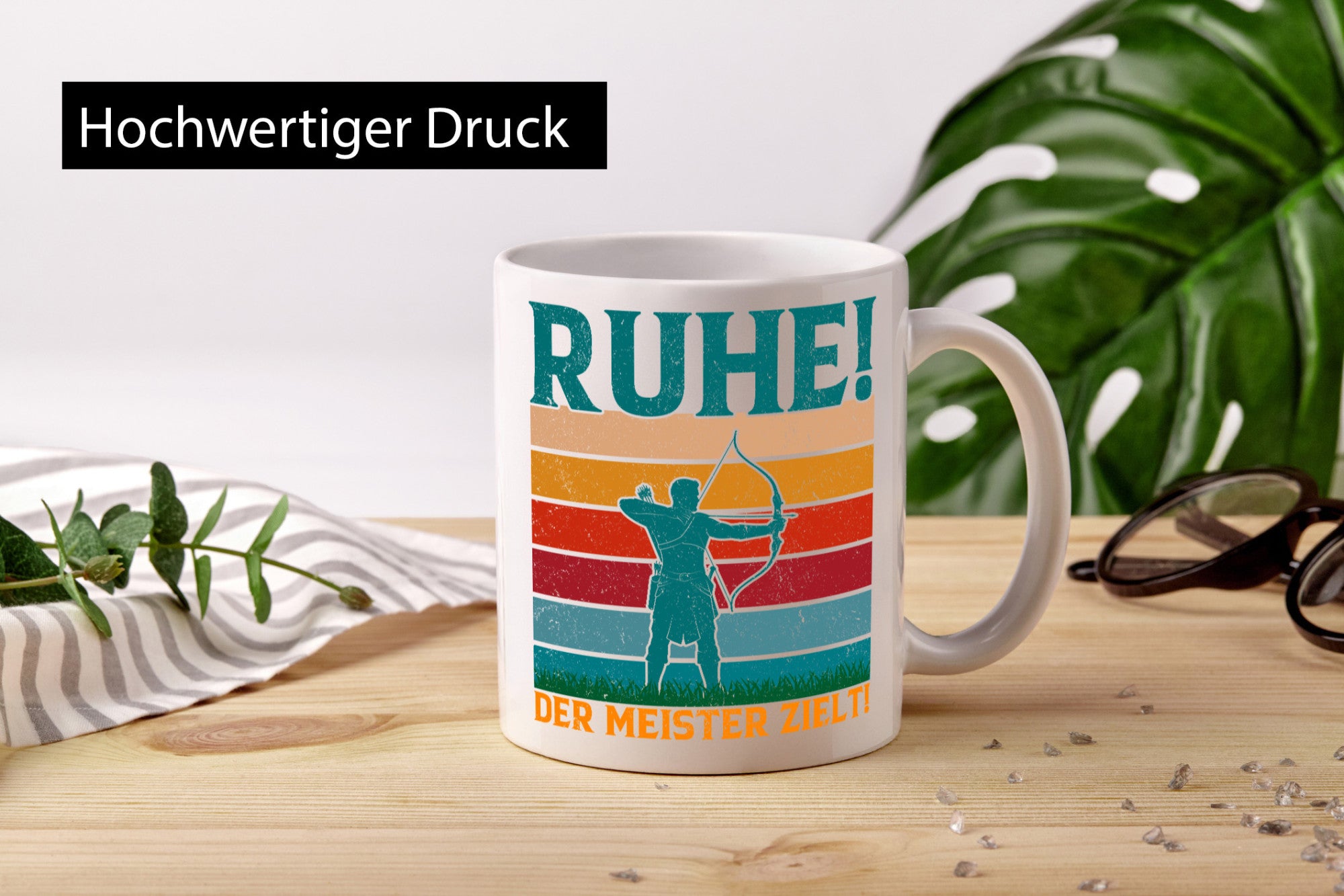 Ruhe der Meister Zielt | Bogenschießen Bogenschütze Geschenkidee Humor Tasse