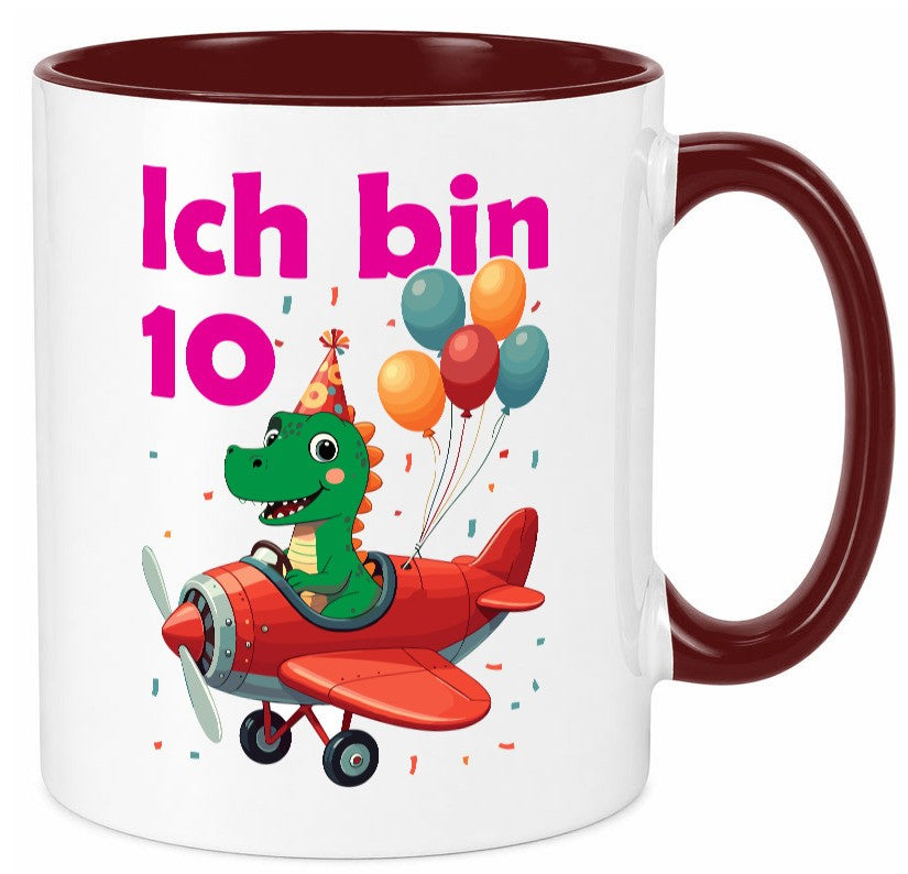 10. Geburtstag | 10 Jahre Drache Flugzeug lustiger Spruch Geschenk Geschenkidee Tasse