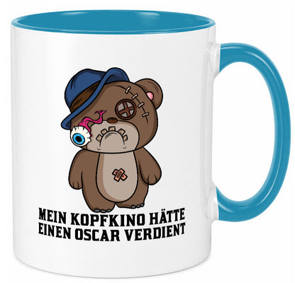Mein Kopfkino hätte Oscar verdient | kaputter Bär Comic lustiger Spruch