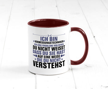 Löse Probleme: Vermessungstechniker | Techniker Humor Geschenkidee Tasse