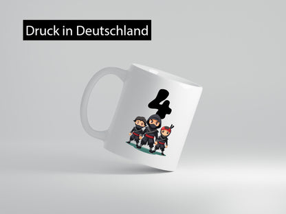 4. Geburtstag | 4 Jahre Ninja lustig Geschenkidee Geschenk Tasse