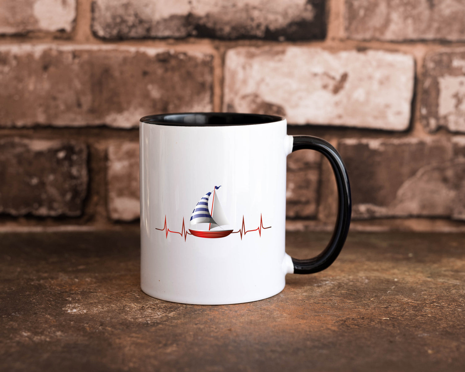Segelboot Herzschlag | Segler segeln Boot Kapitän Geschenk Humor Geschenkidee