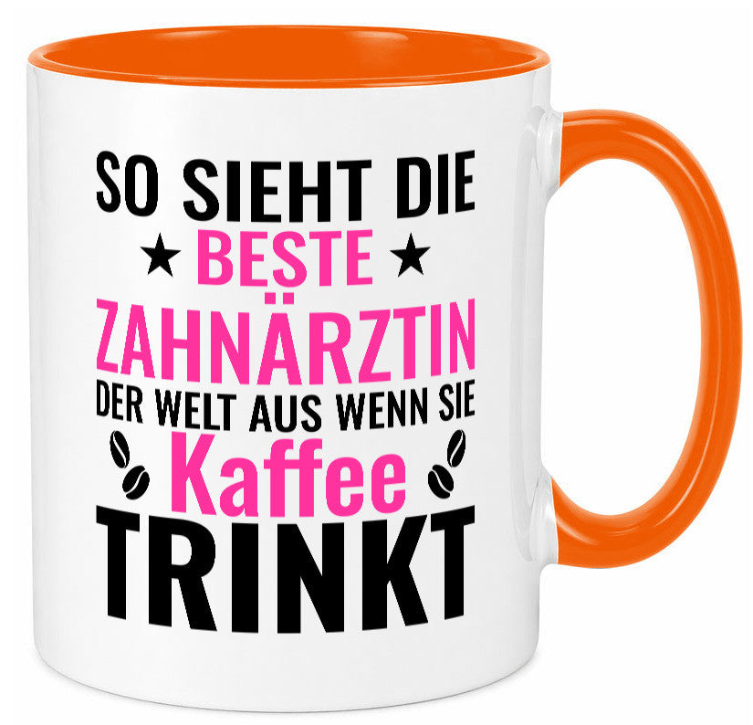 Kaffee trinkt: Zahnärztin | Zahnmedizin Beruf Geschenk Arbeit Kollegen Büro