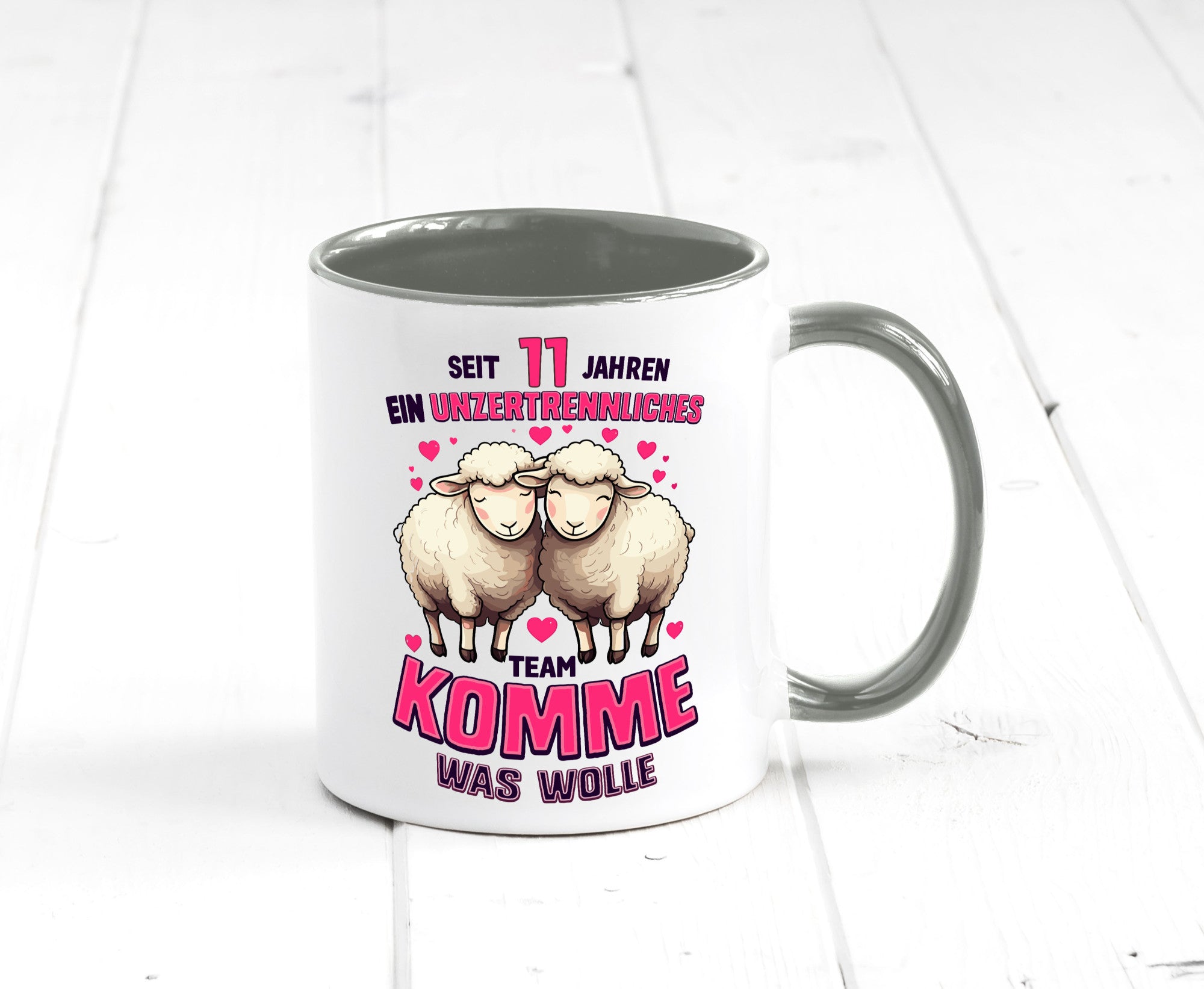 11 Jahre Verheiratet | ein Team Ehepaar v2 Humor Geschenkidee Tasse