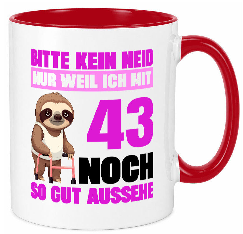 43. Geburtstag | Bitte kein neid Faultier 43 Jahre Geschenk Geschenkidee
