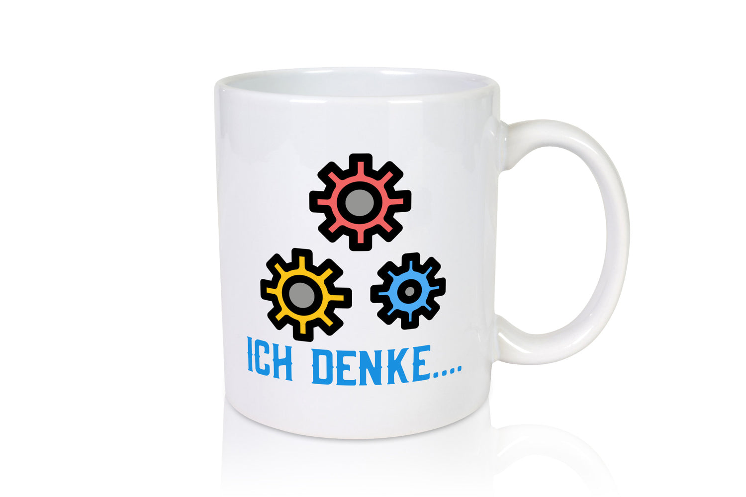 Ich denke | Nachdenken Zahnräder Gedanken kreisen lustig Humor Geschenkidee