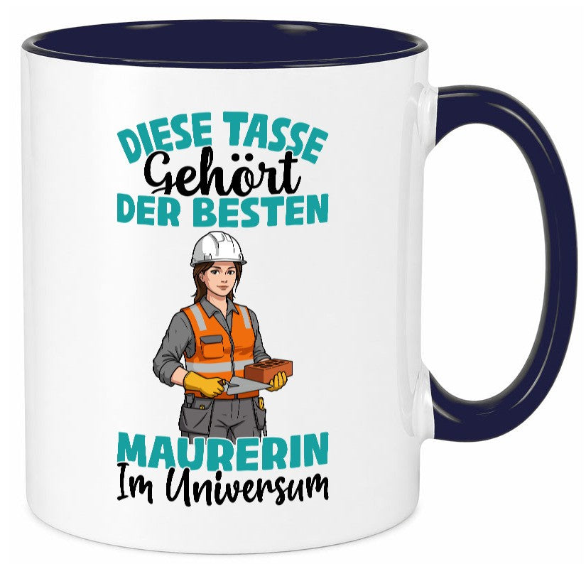 Im Universum: Maurerin | Bau Handwerkerin Geschenkidee Humor Tasse