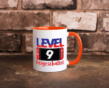 Level 9 Freigeschaltet | 9. Geburtstag Zocker Gamer Humor Geschenkidee Tasse