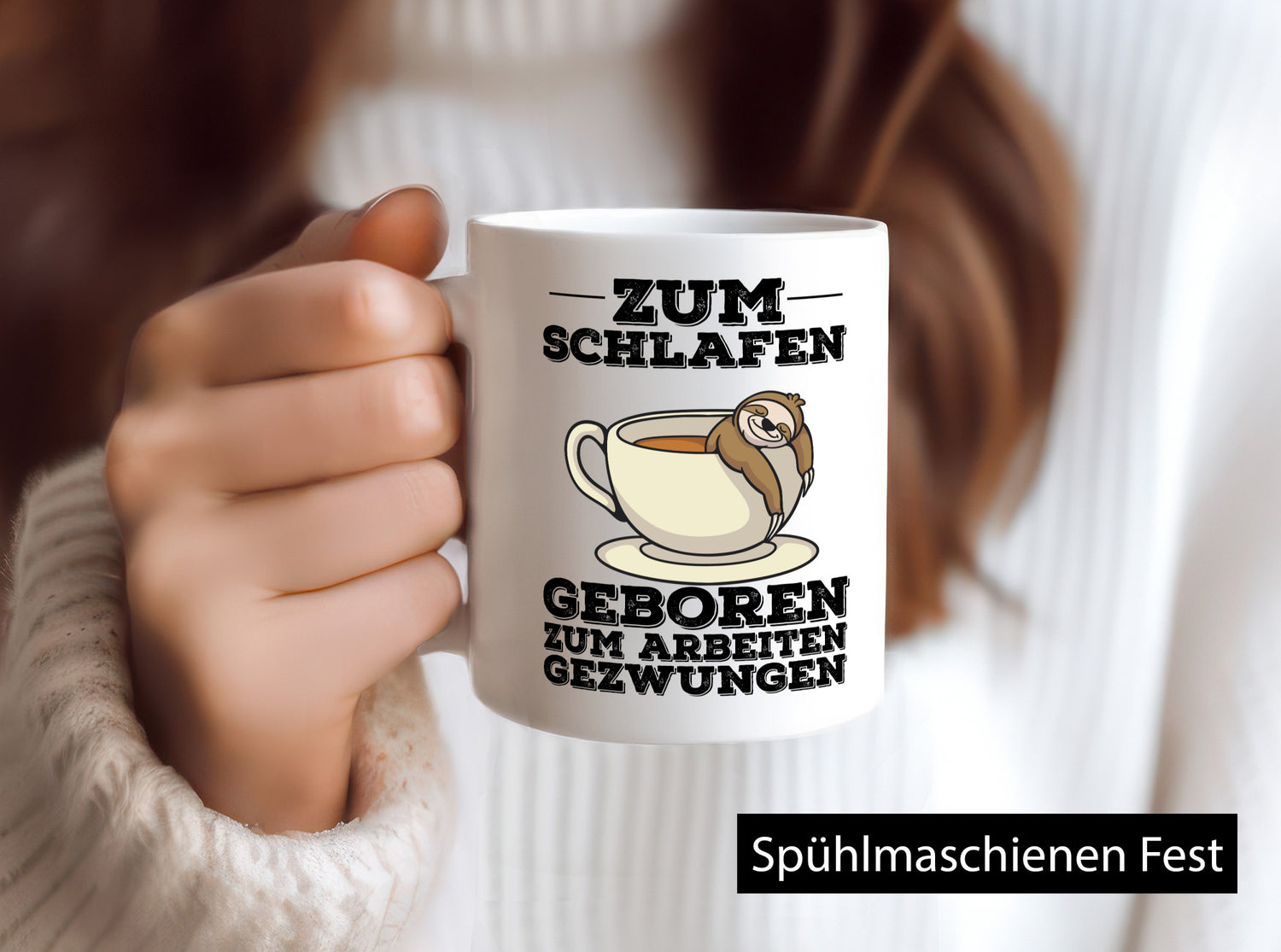 Zum Schlafen geboren lustig Humor Geschenkidee Geschenk Tasse