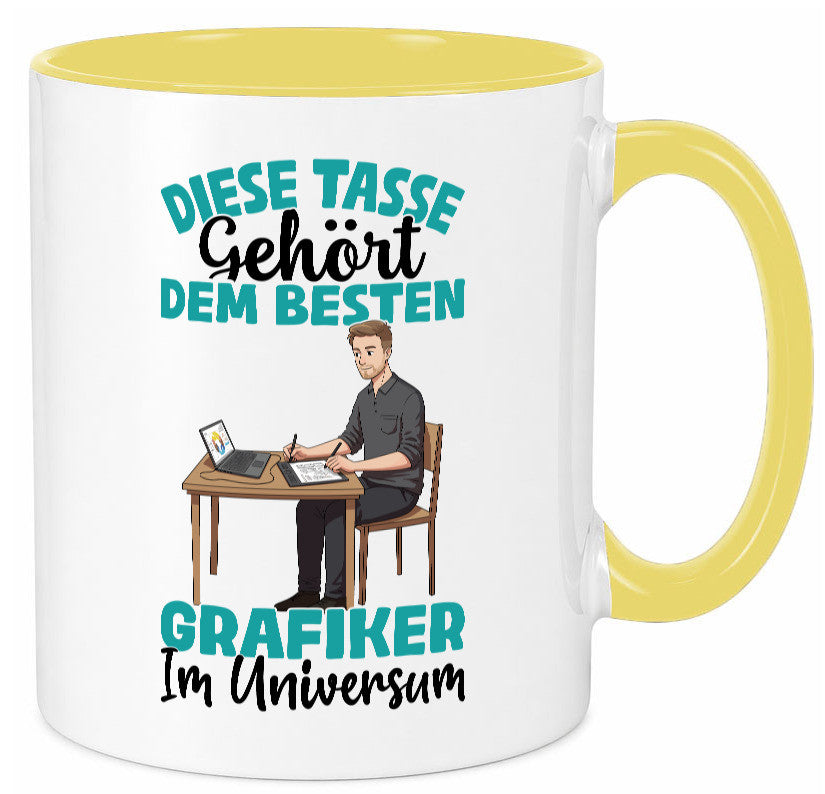 Im Universum: Grafiker | Grafik Design lustiger Spruch Geschenk Humor Tasse