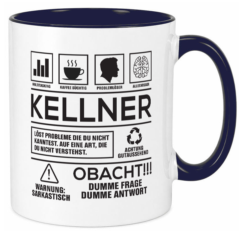 Achtung Probleme Kellner | kellnern Bedienung lustiger Spruch Geschenk Humor