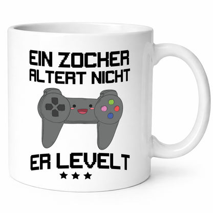 Ein Zocker altert nicht, er levelt Humor Geschenkidee Tasse