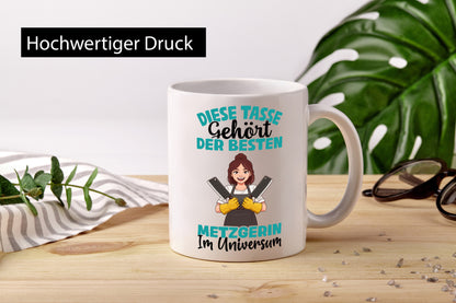 Im Universum: Metzgerin | Fleischerin Geschenk Humor Geschenkidee lustiger