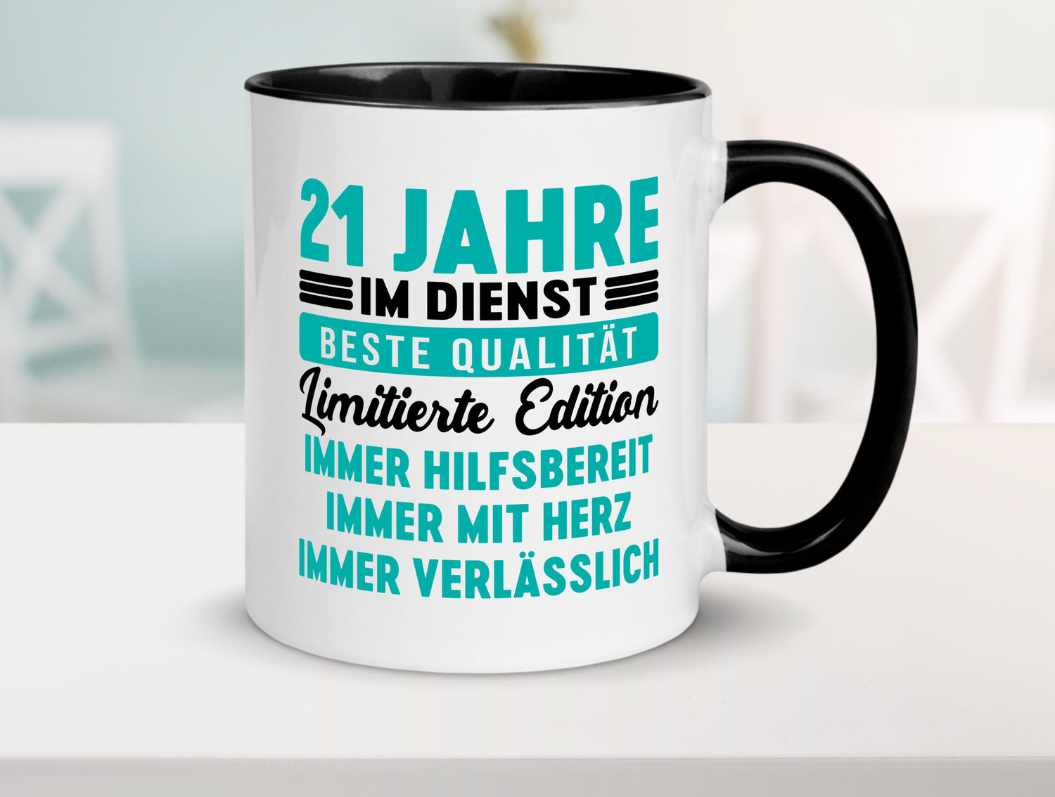 21 Jahre im Dienst | Jubiläum Arbeit v5 lustig Kollegen Büro Geschenk Tasse