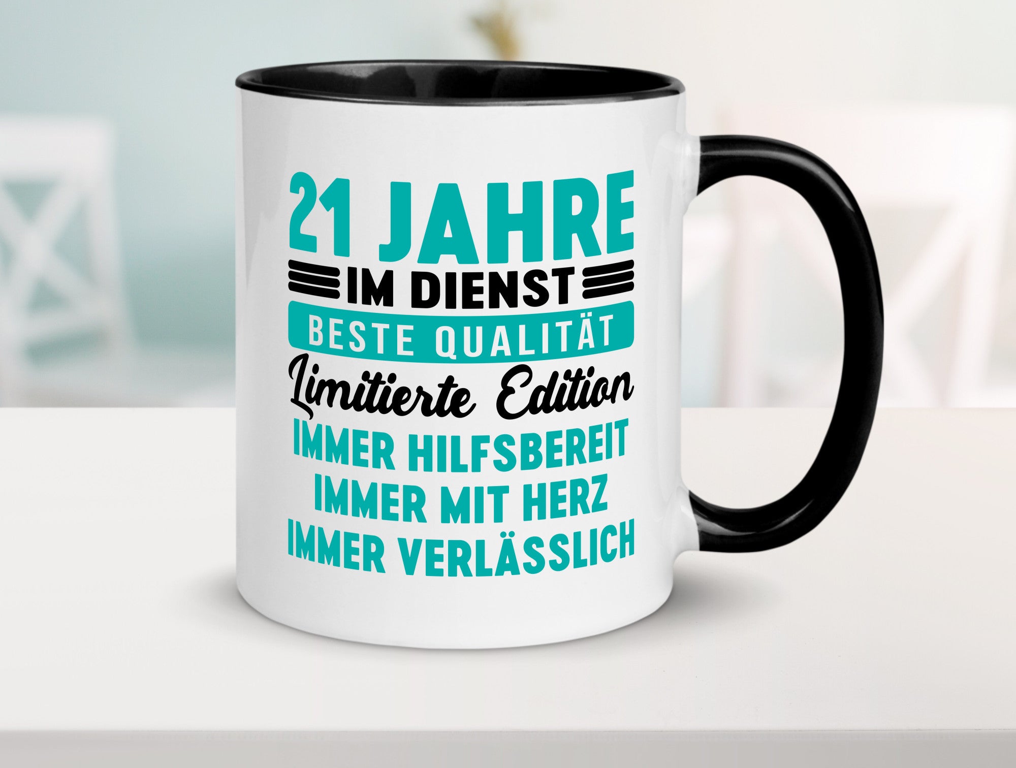 21 Jahre im Dienst | Jubiläum Arbeit v5 lustig Kollegen Büro Geschenk Tasse