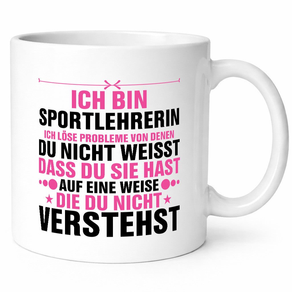 Löse Probleme: Sportlehrerin | Lehrer Sport Humor Geschenkidee Tasse