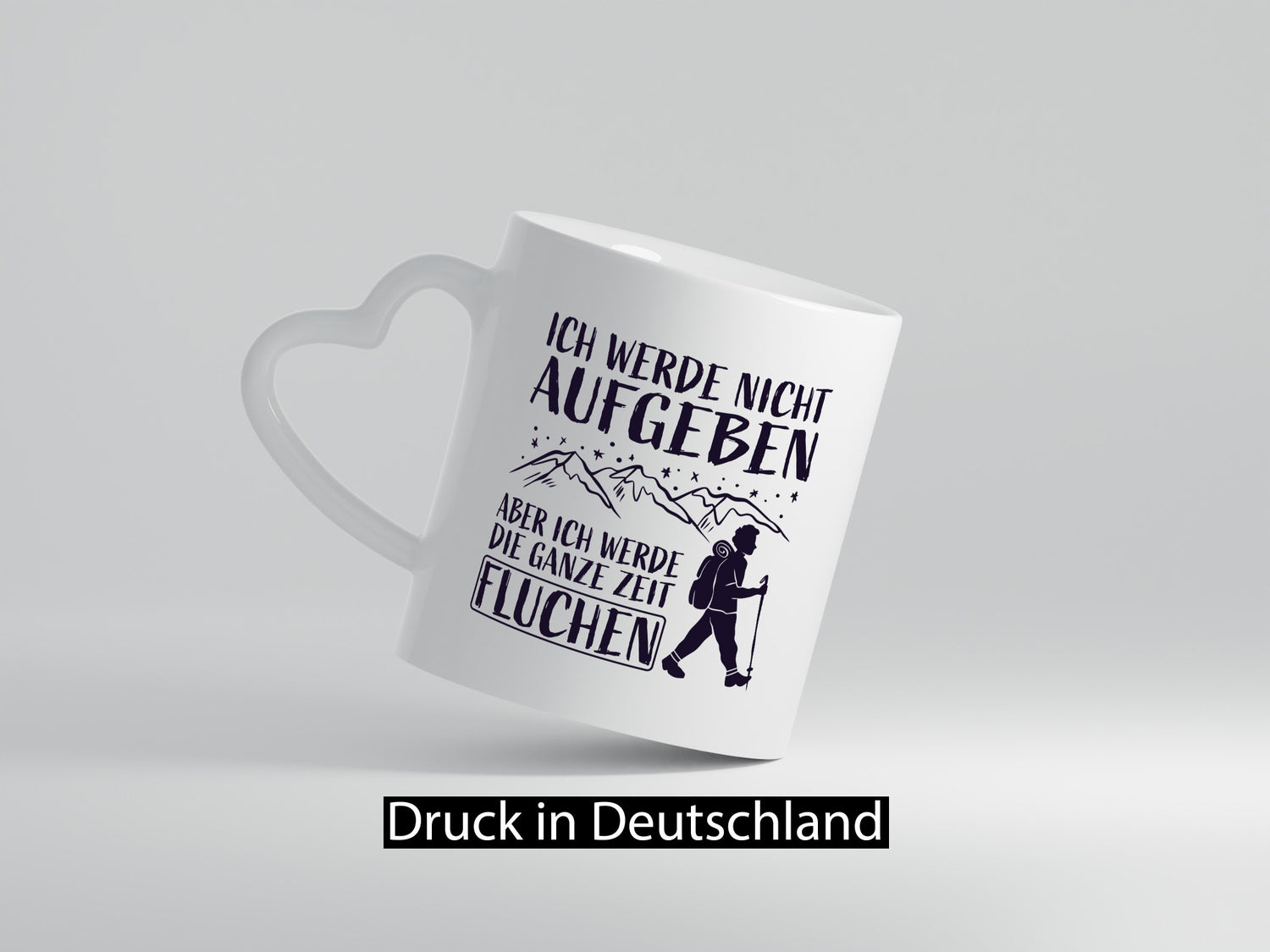 Nicht aufgeben, aber fluchen | Berge| Wanderer Sterne lustiger Spruch Geschenk