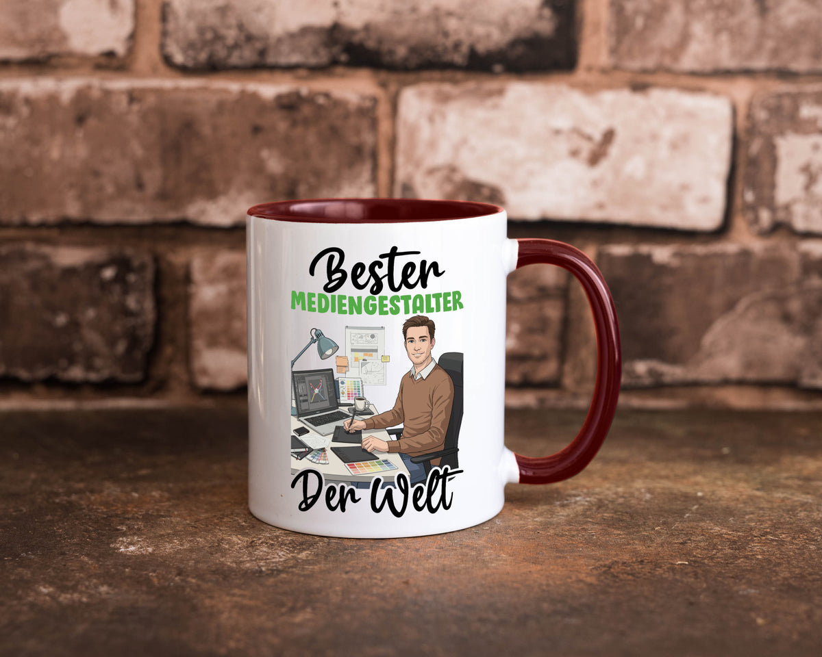 Bester Mediengestalter | Medien v2 Geschenk Humor Geschenkidee lustiger Spruch Tasse