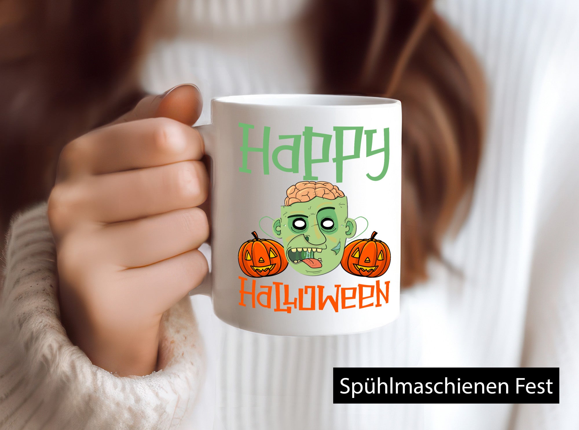 Happy Helloween | Gruseliger Kürbis lustig Humor Geschenkidee Geschenk Tasse